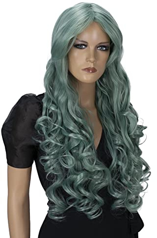 CAISHA 80cm Perücke Fasching Halloween Cosplay Party Wig Mintgrün CP5