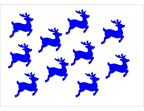 Miniblings 10x Bügelbilder Aufnäher 28mm Flock Hirsch REH Rehe Patch Bügelbild I Kinder Bügelflicken Patches zum Aufbügeln - Flockfolie - Applikation Nähen, Farbe:blau