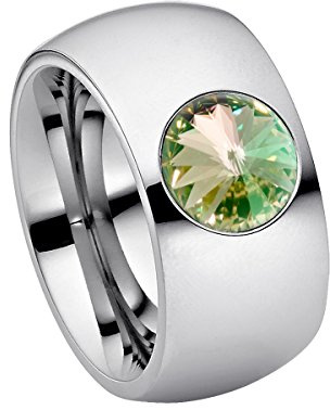 Heideman Ring Coma Damen Edelstahl mit Rivoli-Kristall poliert