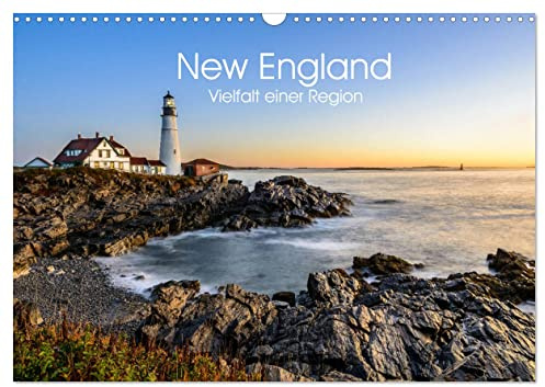CALVENDO - New England - Vielfalt einer Region (Wandkalender 2027 DIN A3 quer), Monatskalender: Eine Reise durch Neuengland
