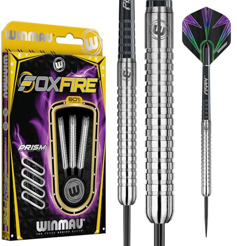 Winmau Foxfire Profi Wolfram Steeltip Dartpfeile Set mit Flights und Schäfte