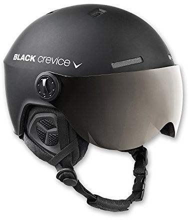 Black Crevice Skihelm Arlberg mit 2 Visier, matt schwarz/grau, M/L (58-61)