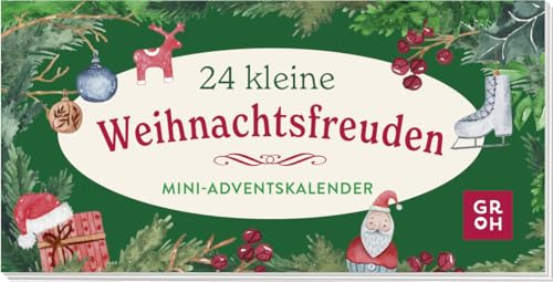 24 kleine Weihnachtsfreuden: Mini-Adventskalender | Liebe Wünsche und Zitate im Hosentaschenformat, ideales Advents- und Wichtelgeschenk oder für selbst gemachte Adventskalender