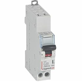 407715 Disjoncteur unipolaire + neutre 20A - 1P+N Courbe C - 6/10kA - Automatique et vis - Legrand DX3