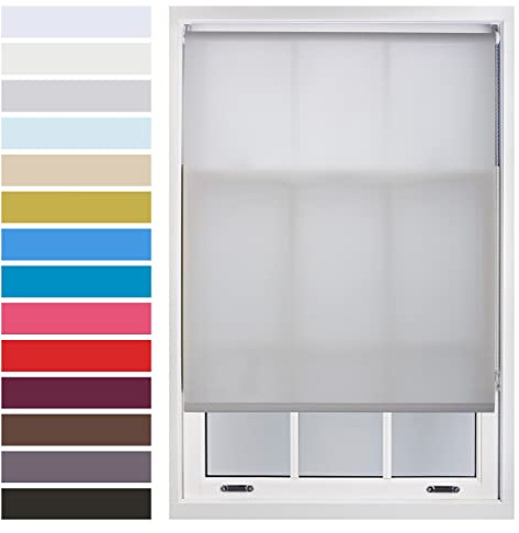 FURNISHED Roller Blinds Window Daylight in with Metal Fittings Made to Measure Up to 210W x 165H cm - Grey