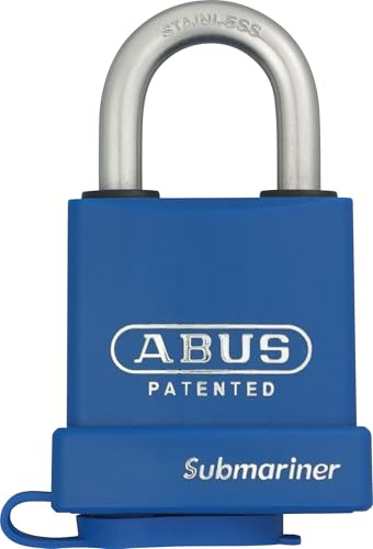 ABUS Vorhängeschloss Submariner 83WPIB/53 - wetterfest - mit rostfreiem Bügel aus gehärtetem Edelstahl - mit Kunststoffummantelung - ABUS-Sicherheitslevel 8 - Blau