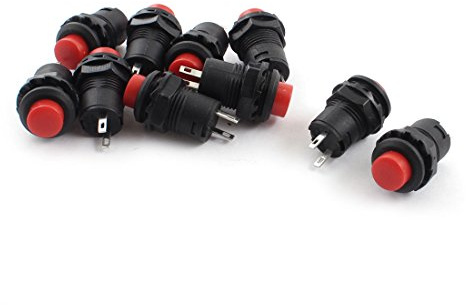 sourcing map 10Pcs Pulsador Conmutador DS228 AC125V 3A AC250V 1,5A 12mm SPST de Cierre