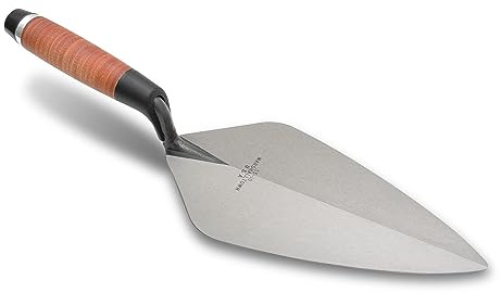 MARSHALLTOWN London Brick Trowel, 13 x 5 3/8 Inch Masonry Tool, Wood Handle, Made in the USA, 33L13