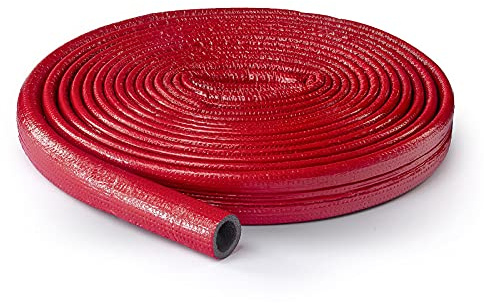 ROHRISOLIERUNG – 10 m Rolle – Ø 18 mm – 6 mm Isolierstärk – Rot – PE-Schaum – Isolierschlauch Rohr Isolierung Heizungsrohr Schlauch Rohrdämmung Warmwasserleitung Heizung