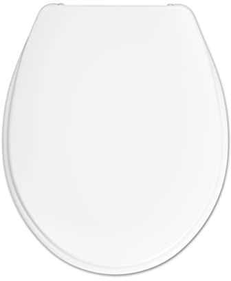 Hamberger WC-Sitz (Toilettensitz Kunststoff, mit Deckel, Farbe weiß) 522360
