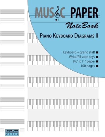 MUSIC PAPER NoteBook - Piano Keyboard Diagrams II