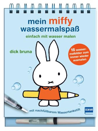 Mein Miffy Wassermalspaß: Einfach mit Wasser malen – Miffy-Malbuch mit 16 Bildern, die sich beim Kontakt mit Wasser bunt färben + viele Motive zum ... mit nachfüllbarem Wassermalstift, ab 3 Jahren