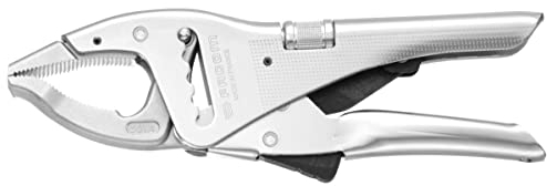 FACOM Gripzange mit langen Backen 501A (17 mm breite Backen, obere Backe mit Rille zum Halten von Rohren, mit nur einer Hand verwendbar, große Kapazität durch 5-fach verstellbares Rillengewerbe)