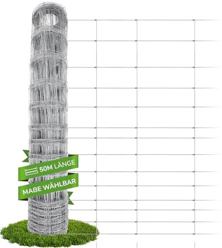 Panorama24 50m Wildzaun Forstzaun Weidezaun Drahtzaun Knotengeflecht 160/15/30 inkl. 10m GRATIS Spanndraht