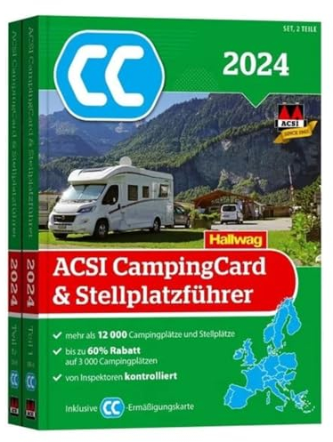 ACSI CampingCard & Stellplatzführer 2024: Bestehend aus 2 Bänden inkl. ACSI CampingCard Ermässigungskarte (Hallwag ACSI Campingführer)