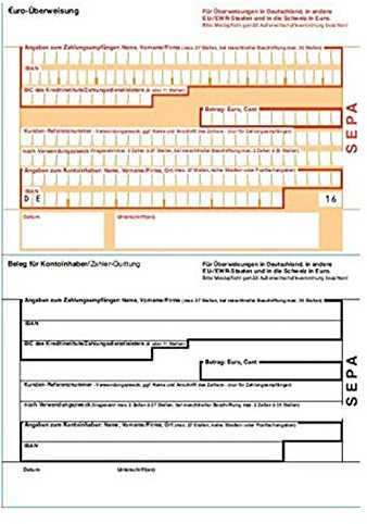 Markt+Technik Original-Papier, A4, 100x SEPA Überweisungsträger
