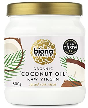 Biona Organic Raw Virgin Coconut Oil 800g - Great Taste Award 2024 Winner - Versatile Cooking Ingredient & Natural Beauty Product