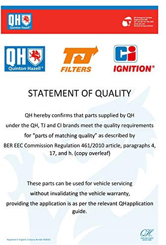 Quinton Hazell Brake Pad Set - 4 OEM Quality Direct Fit Replacement Brake Pads for Single Axle - Rear - BP1512