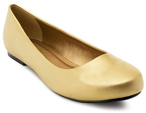 Andrés Machado - Klassiska ballerinaskor för kvinnor-AM539-Loafermit med platt klack - Brett utbud av färger och stilar - Guld, EU 44