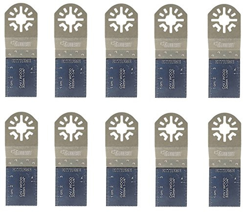 SabreCut 10pcs PR35F_10 Fein Zahn Multitool Klingen Langlebig | Kompatibel mit Bosch, Fein (Non-StarLock), Makita, Milwaukee, Einhell, feinzahnige Klingen schneiden sauber