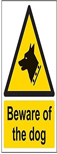 VSafety se upp för hunden varningsskylt - 150 mm x 200 mm - 1 mm styv plast