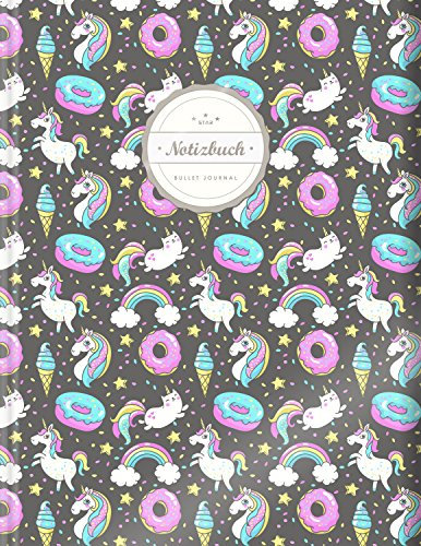 BULLET JOURNAL (©Star, A4, 156 Seiten, Softcover) || Mit Register || XXL Punktraster Notizbuch, Tagebuch, Gepunktete Seiten, Dot Grid Notebook, „Uniquehorn Space“