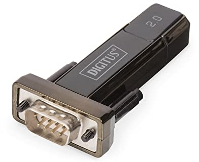DIGITUS Adattatore da USB a seriale - Convertitore RS232 - USB 2.0 Tipo A a DSUB 9M - Chipset FTDI - Cavo di prolunga da 80 cm