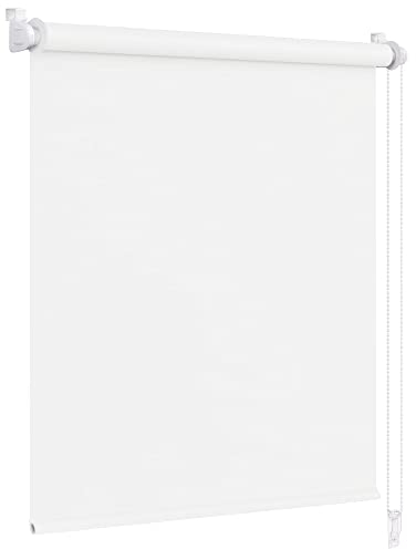 Victoria M. Klemmfix Verdunkelungsrollo ohne Bohren Rollo Seitenzugrollo Verdunkelung für Fenster und Türen, 110 x 150 cm, Weiß