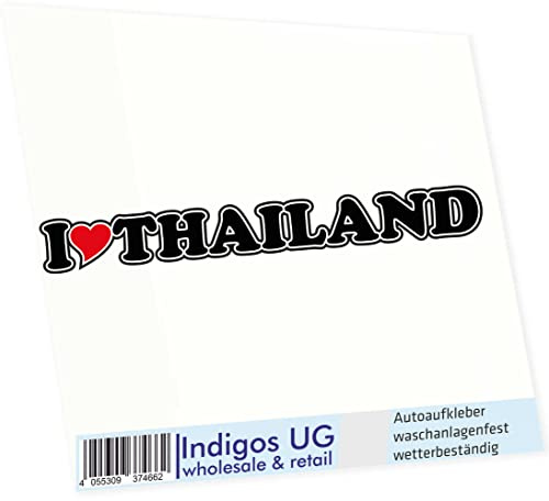 INDIGOS UG - Aufkleber - Autoaufkleber I Love Heart - Ich Liebe mit Herz 15 cm I Love Thailand - Auto LKW Truck - Sticker mit Namen vom Mann Frau Kind
