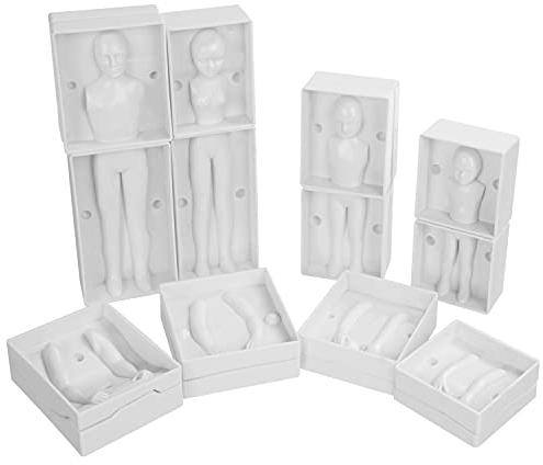 Kurtzy Moule à fondant Figurines Personnes Famille Décorer Gâteaux - Moules Pâtisserie en Plastique - Set de 4 Moules Figurines Famille - Homme, Femme et 2 Enfants - Instructions complètes