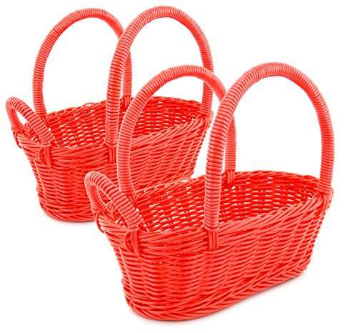 Colorbasket Hand Woven Waterproof Wine Bottle Basket, Red