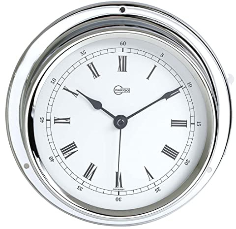 Barigo Regatta Ships Clock Chrome 120mm