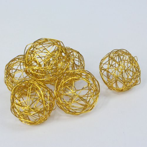Drahtkugeln Dekodraht Bälle Drahtbälle Kugeln, filigran Ø 30 mm, ca. 20 Stk. (gold)
