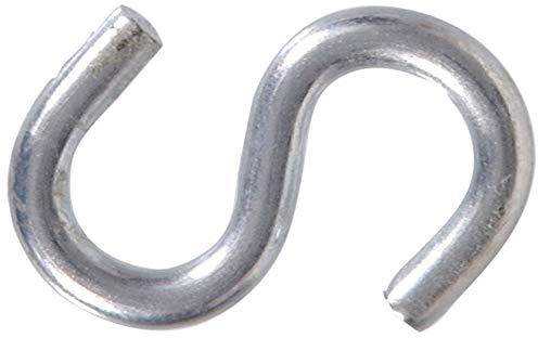 Hardware Essentials 320233 S-Hooks, Steel, Zinc Plated (1-1/2-inch), 40lb, 100 Pack