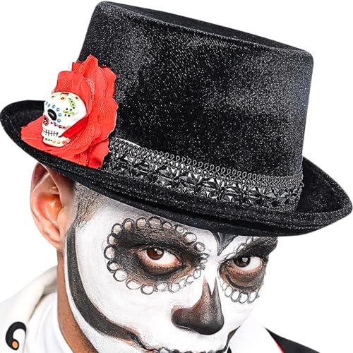 amscan 843923-55 Day of The Dead Halloween Hat, 1 Pc,Black