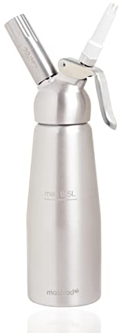 Mastrad F49314 - Sifón para mousses/salsas/cremas, acero inoxidable, 8 x 8 x 30 cm, 0.5 L