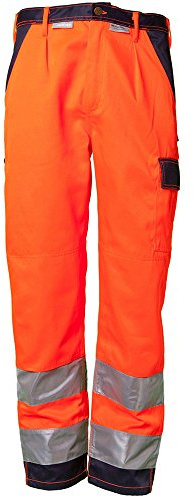 Planam 2016052 Herren Warnschutz Bundhose 2-farbig, orange marine, Größe 52