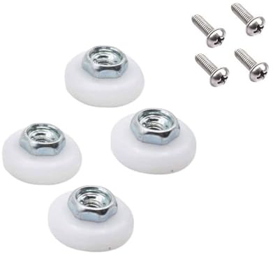 4-Pack Sliding Shower Door and Tub Rollers, 3/4 inch Roller Diameter, for the Replacement of Sliding Glass Shower Door Rollers Runners Wheels, Ultra Quiet Ball Bearing, Threaded Hex Hub