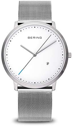 BERING Unisex Analogt Quarz Classic Collection armbandsur med Rostfritt stål Armband och Safirglas 11139-004