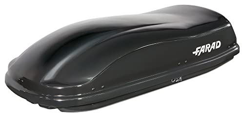 Farad Marlin Dachbox 400L schwarz metallic - Doppelter Seitenöffner, TÜV-GS Zulassung, 5 Jahre Garantie - 3-Punkt-Zentralverriegelung mit Sicherheitsschlüssel
