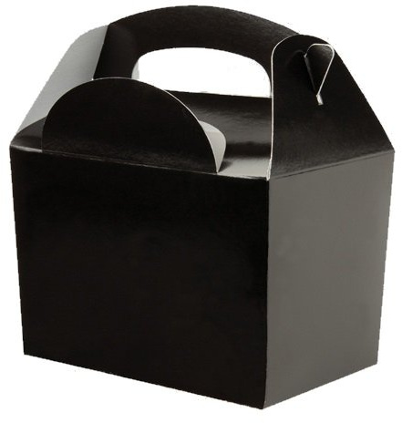 MustBeBonkers 12 x Black Birthday Party Food Gift Boxes - Kids Lunch Food Meal Box