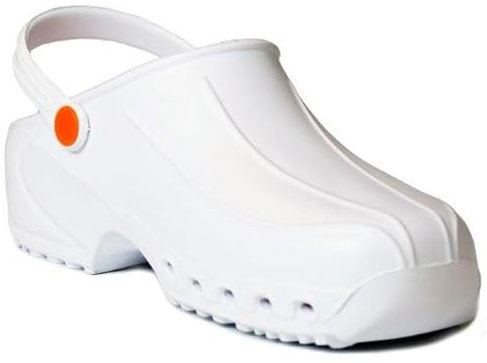 Gima - Zoccoli Ultraleggeri con Laccetto, Unisex, Anatomici, Antiscivolo, Antishock, Antistatici, Tomaia Non Forata, Suola Forata, Colore Bianco, Misura EU 38, 1 Paio