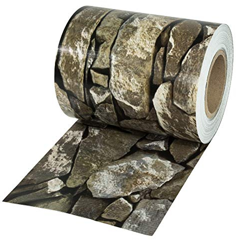 tectake® Rollo Aislamiento Aislante PVC 19 cm de Alto, Protección UV, Privacidad, Clips de Sujeción, Malla Sombreo, Ocultacion Jardin Exterior, Valla Jardin Exterior - 35 m Símil Piedra