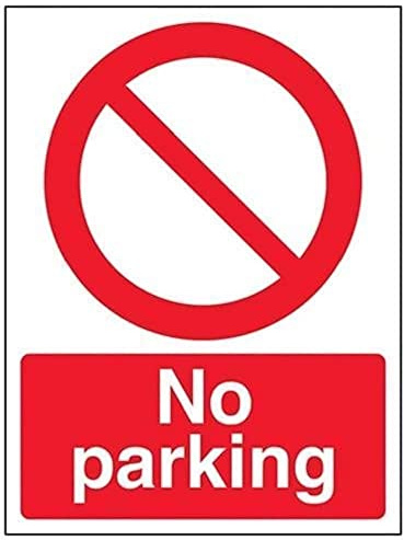 V Safety No Parking Sign - 150mm x 200mm - Self Adhesive Vinyl