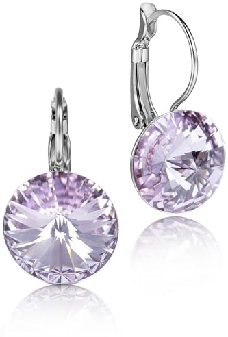LUISIA® Rivoli Ohrringe mit 14mm Premium Kristalle - Elegante Strass Ohrhänger in funkelnder Farbvielfalt - Lieferung mit Geschenkbox