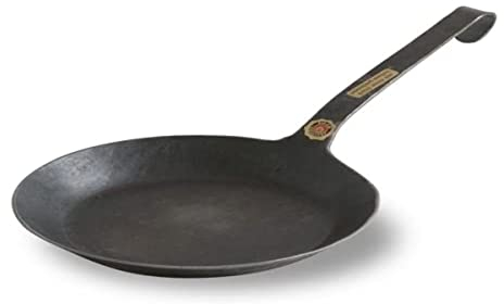 Turk 65522 Eisenpfanne mit flachen Hakenstiel freiform warmgeschmiedet, Durchmesser 22 cm