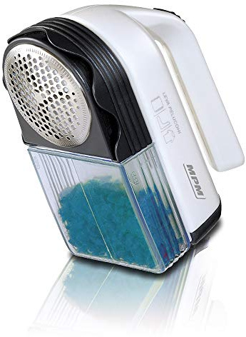 MPM LR-027-86 Quitapelusas Eléctrico para Ropa, 3 Alturas, Lana, Abrigos, Jerseys, Depósito Extraible, Batería, 3W