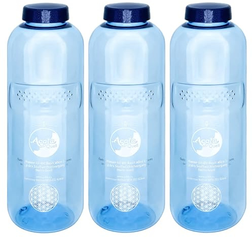 3er Set Acala Trinkflasche Grip 1,0 L aus Tritan | Blume des Lebens | BPA-frei