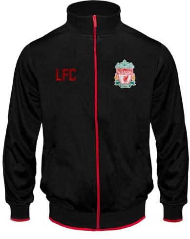 Liverpool FC officiel - Veste survêtement de football - homme - style rétro - Noir - 3XL