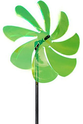 elliot 1023001 Lichtzauber Windrad 25 cm, inklusive 100 cm Stab, grün
